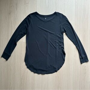 Zyia Perfect Slit Swoop Long Sleeve Tee Black Small